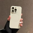thumbnail image 1 of Mantto for iPhone 12 Pro Max, Liquid Silicone Flexible Slim Shockproof Phone Cover [Anti-Scratch] [Drop Protection][Compatible with MagSafe] Candy Pure Color For iPhone 12 Pro Max, White, 1 of 13