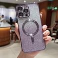 thumbnail image 1 of Mantto for iPhone 12 Pro Max Magnetic Gradient Glitter Case,Built-in Camera Lens Protector [Compatible with MagSafe] Soft TPU Plating Luxury Shockproof Slim Phone Case for Women Girls Men,Darkpurple, 1 of 13