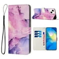 thumbnail image 1 of Mantto For iPhone 13 6.1 inch Case,Luxury for Girls Painted Marble PU Leather Flip Folio Card Wallet Holder Magnetic Shockproof Scratch Resistant Wrist Strap Cover.For iPhone 13,Purple, 1 of 11