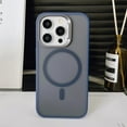 thumbnail image 1 of Mantto iPhone 13 Case [Compatible with MagSafe][Car Mount Supported] Magnetic Translucent Matte Slim Hybrid Rubber Military Drop Protection Thin Shockproof Protective Phone Cover, Darkblue, 1 of 8