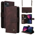 thumbnail image 1 of Mantto iPhone 13 Cover, Wallet Card Slot Crossbody/Shoulder Strap + Wristlet Strap Magnetic Flip Premium PU Leather Zipper Pocket With Kickstand For Apple iPhone 13,
Brown, 1 of 18