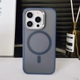 thumbnail image 1 of Mantto iPhone 13 Pro Case [Compatible with MagSafe][Car Mount Supported] Magnetic Translucent Matte Slim Hybrid Rubber Military Drop Protection Thin Shockproof Protective Phone Cover, Darkblue, 1 of 8