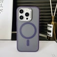 thumbnail image 1 of Mantto iPhone 13 Pro Case [Compatible with MagSafe][Car Mount Supported] Magnetic Translucent Matte Slim Hybrid Rubber Military Drop Protection Thin Shockproof Protective Phone Cover, Purple, 1 of 8