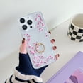 thumbnail image 1 of Mantto for iPhone 13 Pro Case, Cute Flowers Floral Chic Design Glitter Diamond Ring Kickstand Phone Cover for Women Girls, Shockproof Durable TPU Transparent Slim Phone Case,C, 1 of 9