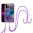 thumbnail image 1 of Mantto for iPhone 13 Pro Case, with Lanyard Adjustable Strap, Marble Pattern Soft TPU Bumper Hard PC Back Shockproof Protective Glossy Stylish Durable Phone Case for Women Girls,Purple, 1 of 7