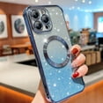thumbnail image 1 of Mantto for iPhone 13 Pro Max Magnetic Gradient Glitter Case Compatible with Magsafe Charging Luxury Plating Cute Bling Clear Cover for Women Girls Soft TPU Slim Shockproof Phone Case,Blue, 1 of 12