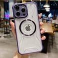thumbnail image 1 of Mantto for iPhone 13 Pro Transparent Magnetic Clear Case, Compatible with MagSafe Wireless Charging, Rubber/TPU+PC Shockproof Non-Slip Military Grade Protection Case,Purple, 1 of 5