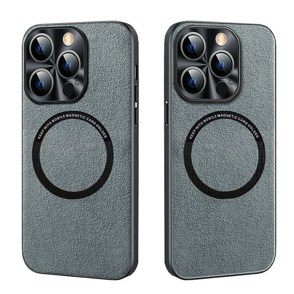 Mantto for iPhone 14 6.1 inch Magsafe Case,Non-Slip Soft TPU Protective Lightweight Back Magnetic Shockproof Bumper Luxury Premium PU Leather Slim Fit Phone Cover,For iPhone 14,Gray