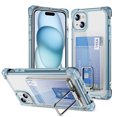 thumbnail image 1 of Mantto for iPhone 14 Plus Case Wallet Clear Protective Phone Case with Credit Card Holder Heavy Duty Four Corner Protection Shockproof Anti-Scratch Anti-Yellow Cover for iPhone 14 Plus, Blue, 1 of 8
