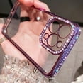 thumbnail image 1 of Mantto for iPhone 14 Pro Max Case for Women, Glitter with Rhinestone Bling Diamond Girly Sparkle Cute Clear Phone Case for iPhone 14 Pro Max, Luxury Pretty Fashion Protective Case for Girls, Purple, 1 of 5