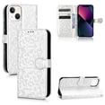 thumbnail image 1 of Mantto iPhone 14 Wallet Case (6.1 inch), [PU Leather + TPU Back] Scratch Resistant Kickstand Magnetic Flip Case with Wristlet Strap Card Holder for iPhone 14, Silver, 1 of 9
