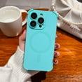 thumbnail image 1 of Mantto for iPhone 15 Plus, Liquid Silicone Rubber Solid Color Shockproof Compatible with MagSafe Back Cover Skin Friendly Feeling Camera Lens Protection Case For iPhone 15 Plus, Blue, 1 of 10