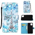 thumbnail image 1 of Mantto For iPhone 15 Pro Max Case, [ 5.4 inch ] PU Leather With Hand Strap Magnetic Closure Cute Pattern Painted Flip Wallet Card Stand Phone Case For Apple iPhone 15 Pro Max, Tower Butterfly, 1 of 8