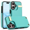 thumbnail image 1 of Mantto for iPhone 16 Plus Back Wallet Case with Card Holder, Magnetic Clasp 3 Card Slots RFID Blocking Premium PU Leather Shockproof Anti-Scratch Wallet Phone Case for iPhone 16 Plus, Mint, 1 of 7