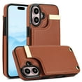 thumbnail image 1 of Mantto for iPhone 16 Plus Back Wallet Case with Card Holder, Magnetic Clasp 3 Card Slots RFID Blocking Premium PU Leather Shockproof Anti-Scratch Wallet Phone Case for iPhone 16 Plus, Brown, 1 of 7