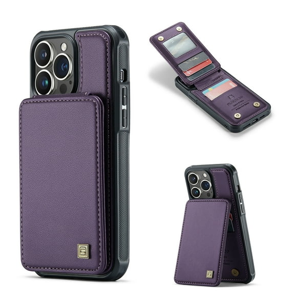 Mantto for iPhone 16 Plus Case with Card Holder, Premium PU Leather Back Flip Wallet Case for Women Men with RFID Blocking Card Slots Magnetic Clasp Shockproof Kickstand Phone Cover,Purple