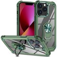 thumbnail image 1 of Mantto for iPhone 16 Pro Case with Metal Ring Kickstand Soft TPU Bumper Hard PC Back Clear Transparent Anti-Scratch Military Grade Shockproof Slim Rugged Protective Phone Case,Armygreen, 1 of 7