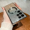 thumbnail image 1 of Mantto for iPhone 16 Pro Max Case,Compatible with MagSafe,Clear Magnetic Glitter Gradient Sparkle Luxury Plated Soft TPU Bumper Full Camera Lens Protector for iPhone 16 Pro Max,Silver, 1 of 7