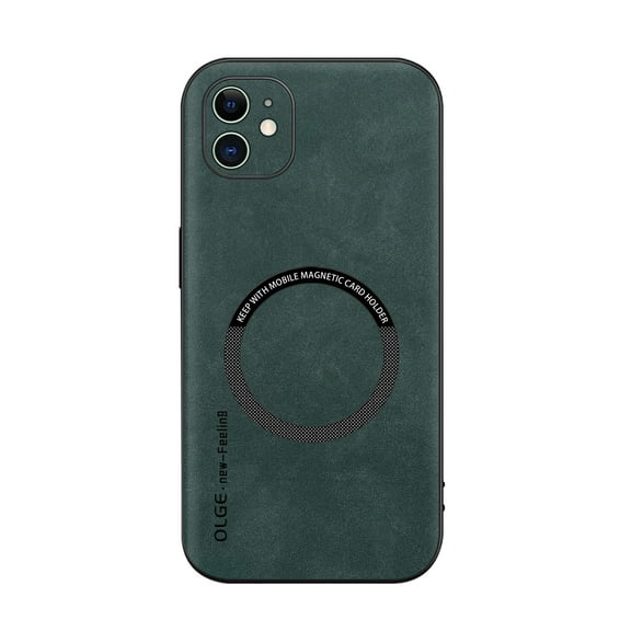 Mantto for iPhone 16e Case Compatible with MagSafe Charging, Vegan PU Leather Slim Classic Luxury Elegant Thin Drop Protection Protective Cover for iPhone 16e, Green