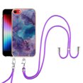thumbnail image 1 of Mantto for iPhone 7/8/SE 2020/SE 2022 Case, with Lanyard Adjustable Strap, Marble Pattern Soft TPU Bumper Hard PC Back Shockproof Protective Glossy Stylish Durable Phone Case for Women Girls,Purple, 1 of 7