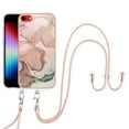 thumbnail image 1 of Mantto for iPhone 7/8/SE 2020/SE 2022 Case, with Lanyard Adjustable Strap, Marble Pattern Soft TPU Bumper Hard PC Back Shockproof Protective Glossy Stylish Durable Phone Case for Women Girls,Rosegold, 1 of 7