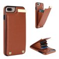 thumbnail image 1 of Mantto for iPhone 7 Plus/8 Plus Back Wallet Case with Card Holder, Magnetic Clasp 3 Card Slots RFID Blocking Premium PU Leather Shockproof Anti-Scratch Wallet Phone Case, Brown, 1 of 7