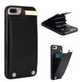 thumbnail image 1 of Mantto for iPhone 7 Plus/8 Plus Back Wallet Case with Card Holder, Magnetic Clasp 3 Card Slots RFID Blocking Premium PU Leather Shockproof Anti-Scratch Wallet Phone Case, Black, 1 of 7