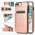 thumbnail image 1 of Mantto For iPhone 7 Plus Case, iPhone 8 Plus Case, Durable Shockproof Wallet Card Slots Case with Card Holder Pocket Back,PU Leather Kickstand Back Flip Cover - Rose Gold, 1 of 7
