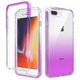 thumbnail image 1 of Mantto iPhone 8 Plus Case, iPhone 7 Plus Case, iPhone 6 Plus Case, Full Body Clear Protection Case PC Bumper & Rubber TPU Two-layer structure Gradient Bumper Rubber Phone Case - Purple, 1 of 1