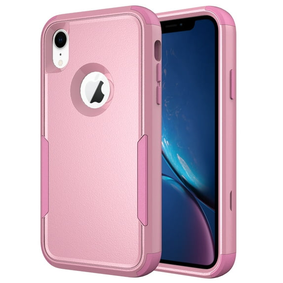 Mantto for iPhone XR Case, Heavy Duty Shockproof Drop Protective Hybrid 3 Layer Full Body Rugged Military Grade Protection Phone Covers For iPhone XR,
Pink