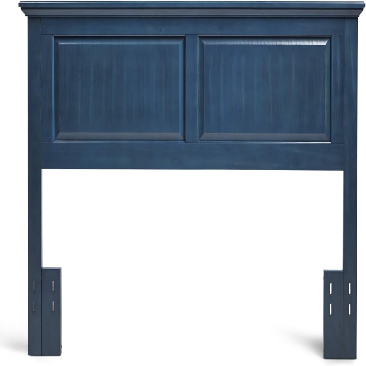 Full Vibrant Blue Solid Wood Panel Headboard