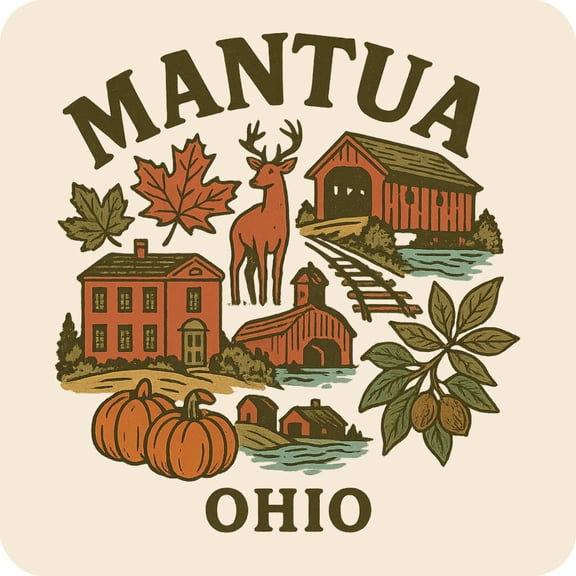 Mantua Ohio Keepsakes Souvenir Vinyl Sticker – Destination Travel Keepsake Collectible (6-Inches Wide)