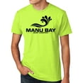 thumbnail image 1 of Manu Bay Surf Company BLACK LOGO Mens High Visibility Surfing T-shirt, Large Neon Yellow, 1 of 2