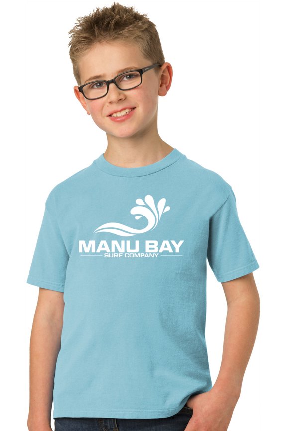 Kids WHITE LOGO Surfer Youth T-shirt, Medium Mist