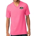 thumbnail image 1 of Manu Bay Surf Company LOGO Patch Men's V-neck Tee Shirt, 4XL Neon Pink, 1 of 3