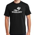 thumbnail image 1 of Manu Bay Surf Company Mens WHITE LOGO Surfer Cotton T-shirt, 6XL Jet Black, 1 of 2