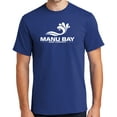 thumbnail image 1 of Manu Bay Surf Company Mens WHITE LOGO Surfer Cotton T-shirt, Medium Deep Marine Blue, 1 of 2