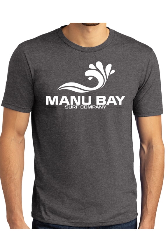 Mens WHITE LOGO Surfer Revolutionary T-shirt, Extra-Small Heather Charcoal