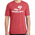 thumbnail image 1 of Manu Bay Surf Company Mens WHITE LOGO Surfer Triblend T-shirt, 2XL Red Frost, 1 of 3