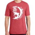 thumbnail image 1 of Manu Bay Surf Company Mens WHITE SHARK Surfer Triblend T-shirt, Extra Small Red Frost, 1 of 3
