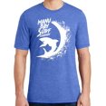 thumbnail image 1 of Manu Bay Surf Company Mens WHITE SHARK Surfer Triblend T-shirt, Small Royal Frost, 1 of 3