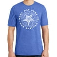 thumbnail image 1 of Manu Bay Surf Company Mens WHITE STARFISH Surfer Triblend T-shirt, Large Royal Frost, 1 of 3