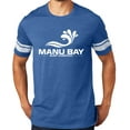 thumbnail image 1 of Manu Bay Surf Company WHITE LOGO Game Tee Shirt, 4XL Heathered Royal/White, 1 of 3