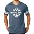 thumbnail image 1 of Manu Bay Surf Company WHITE SURFBOARDS surfer Tee Shirt, 4XL Heathered Navy/White, 1 of 3