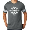 thumbnail image 1 of Manu Bay Surf Company WHITE SURFBOARDS surfer Tee Shirt, Small Heathered Charcoal/White, 1 of 3