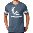thumbnail image 1 of Manu Bay Surf Company WHITE WAVE surfer Tee Shirt, Medium Heathered Navy/White, 1 of 3