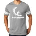 thumbnail image 1 of Manu Bay Surf Company WHITE WAVE surfer Tee Shirt, XL Heathered Nickel/White, 1 of 3