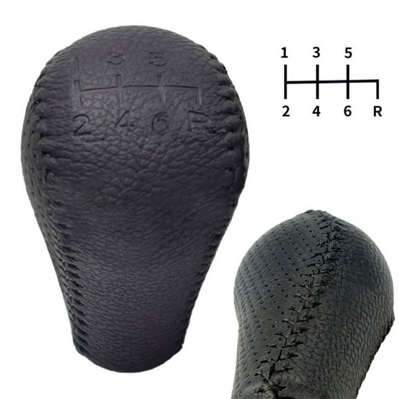 Manual 6-Speed Black Gear- Shift Knobs Handles Lever- For Nissan- For Navara D40 For Frontier 05-15 Leather- Gear Shift Knob-