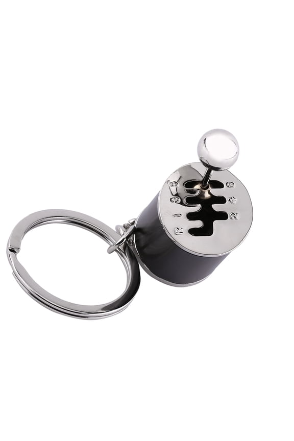 Manual 6 Speed Car Gear Shifter Model Pendant Keychain Key Ring Gadget, Black, 4.05 inches / 10.3 cm