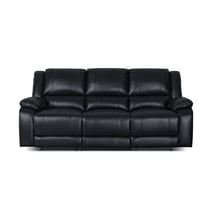 Manual 82" Reclining Sofa ,Faux Leather 3-SEAT Sofa for Living Room Recliner Furniture